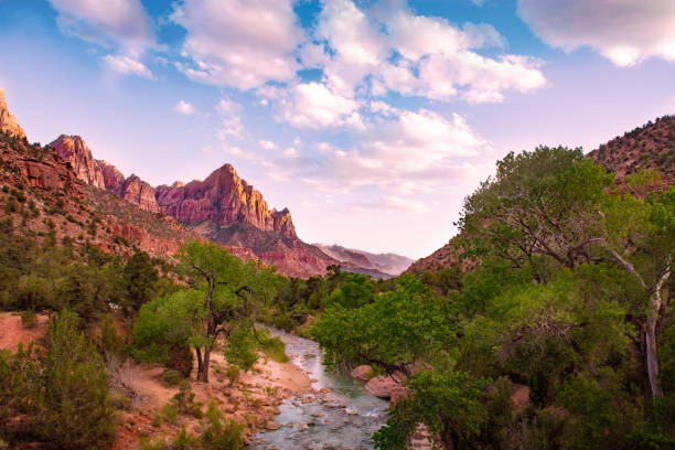 istock Beautiful mountain landscape at sunset in Utah. 986731910