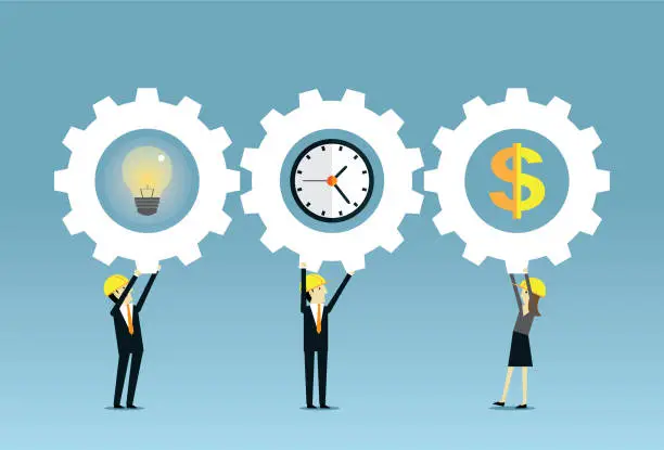 Vector illustration of Idea time and money