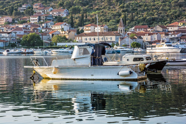 istock Fishing boats in marine, Trogir, Croatia 986745310