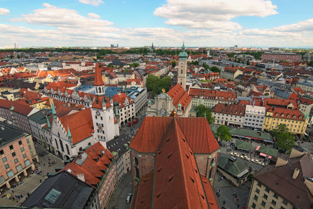 istock Munich historical center panoramic aerial cityscape. Spring day. 986799482