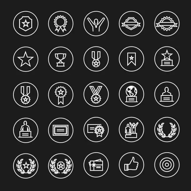 Vector illustration of Award icon set