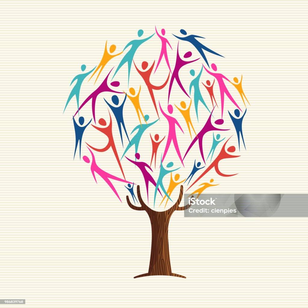 Person Shape Tree People Shape Tree For Community Help Concept Stock Illustration ...