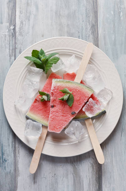 istock Frozen watermelon popsicles 