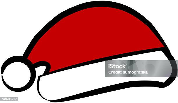 Santas Hat — стоковая векторная графика и другие изображения на тему Без людей - Без людей, Белый, Белый фон