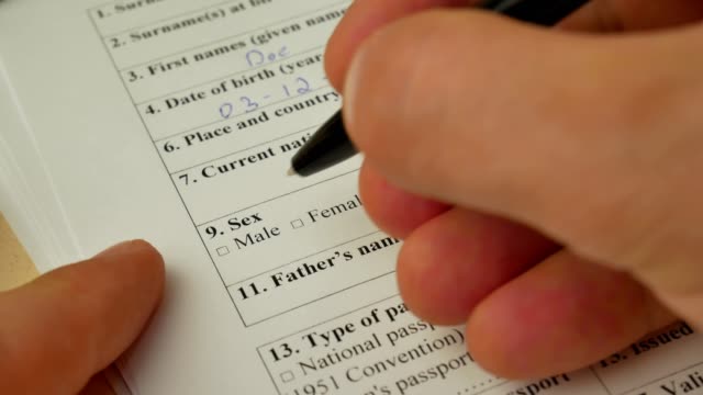 Pen voting checkbox in blank visa application form
