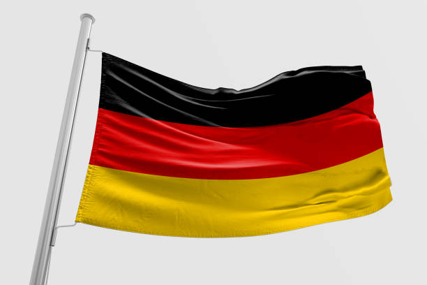 istock Isolated Germany Flag waving, 3D Realistic Germany Flag Rendered 986875494