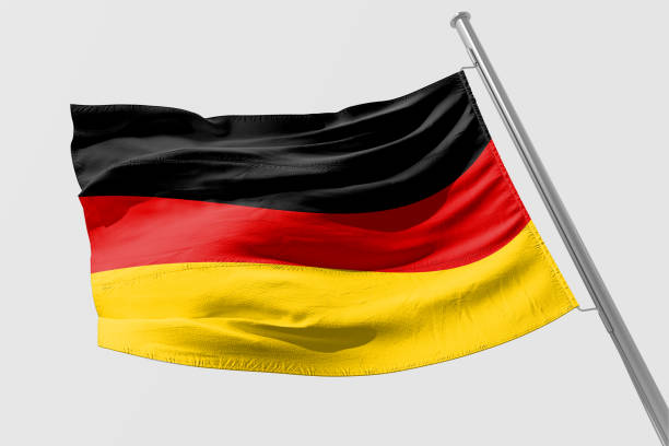 Isolated Germany Flag waving, 3D Realistic Germany Flag Rendered