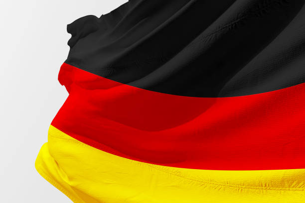 Isolated Germany Flag waving, 3D Realistic Germany Flag Rendered