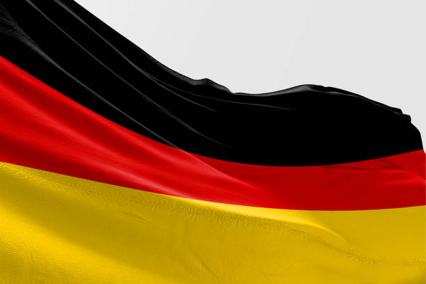 istock Isolated Germany Flag waving, 3D Realistic Germany Flag Rendered 986875888