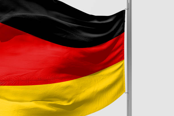 istock Isolated Germany Flag waving, 3D Realistic Germany Flag Rendered 986875972