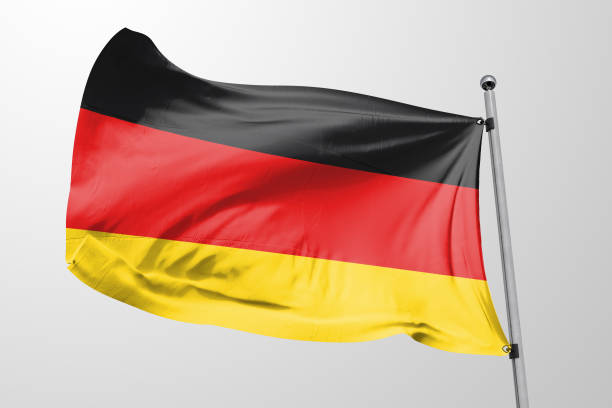 istock Isolated Germany Flag waving, 3D Realistic Germany Flag Rendered 986876018