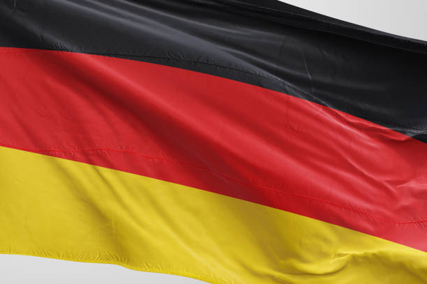 istock Isolated Germany Flag waving, 3D Realistic Germany Flag Rendered 986876086