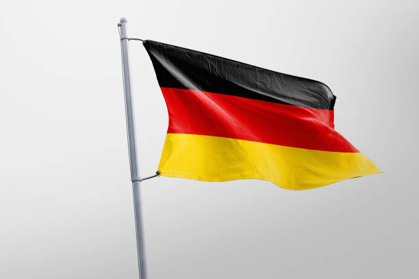 istock Isolated Germany Flag waving, 3D Realistic Germany Flag Rendered 986876164