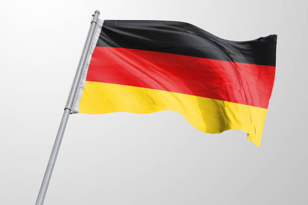 istock Isolated Germany Flag waving, 3D Realistic Germany Flag Rendered 986876202