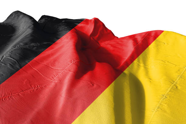 Isolated Germany Flag waving, 3D Realistic Germany Flag Rendered