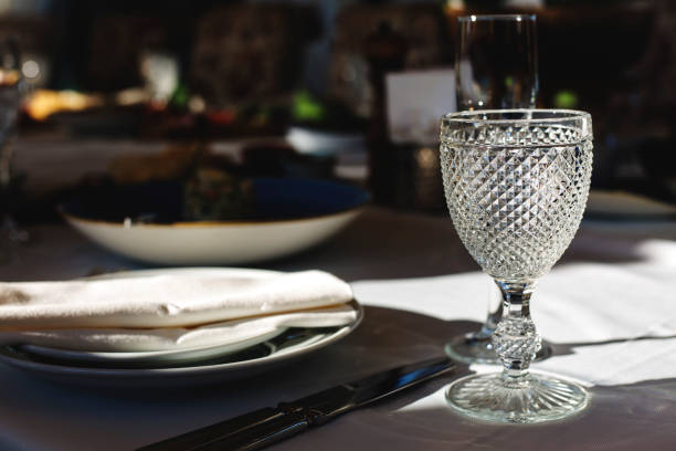 istock Glass on the banquet table 986899644
