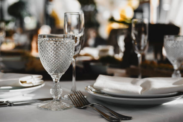 istock Beautiful cutlery on the wedding table. Lunch devices 986899724