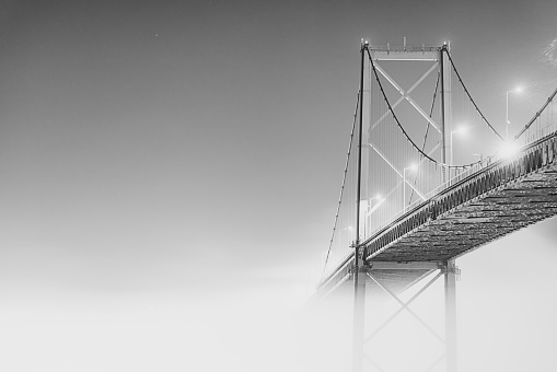 The A. Murray MacKay bridge in fog.  Long exposure.