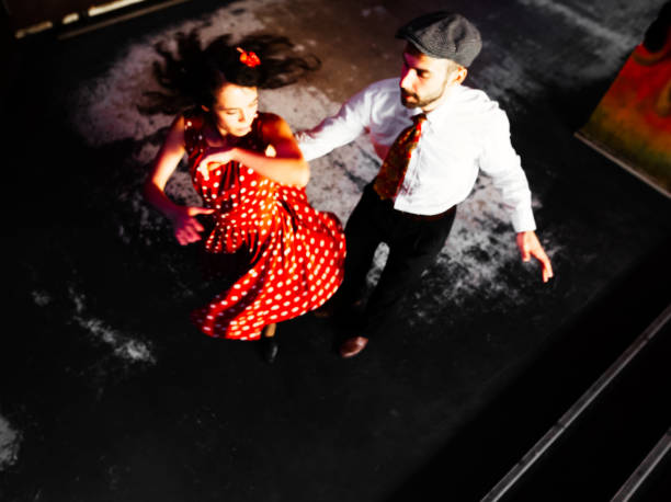 Dancing in the Nightclub The beautiful couple dancing shag lindy hop stock pictures, royalty-free photos & images