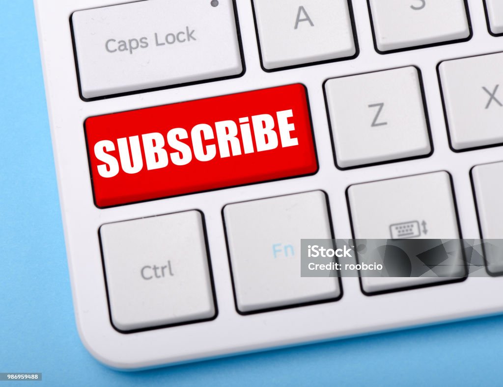 Computer Subscribe Subscribe White Computer Keyboard With Subscribe Button Stock Photo ...