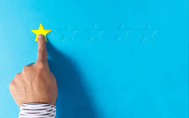 Photo of Negative feedback - hand choosing 1 star rating