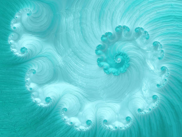 teal ombre spiral abstract horizontal luxury mint glossy pearl bule swirl pattern - sea life centre foto e immagini stock