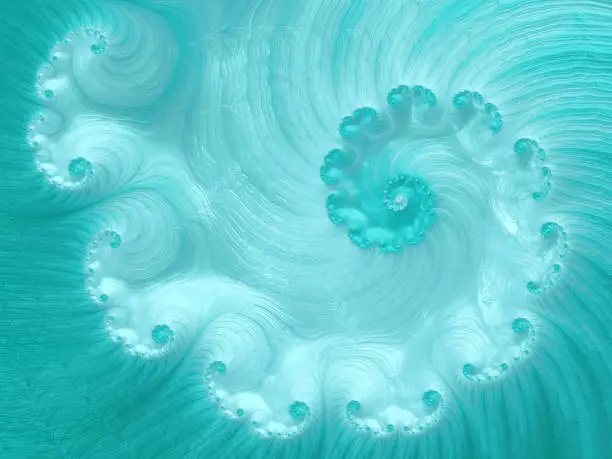 Photo of Teal Ombre Spiral Abstract Horizontal Luxury Mint Glossy Pearl Bule Swirl Pattern
