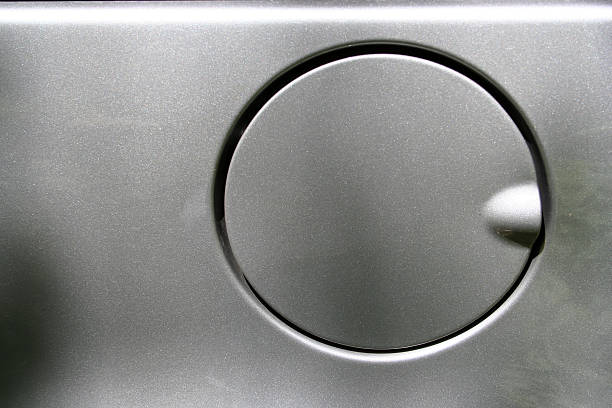 Chrome fuel tank door on powerful racing team car