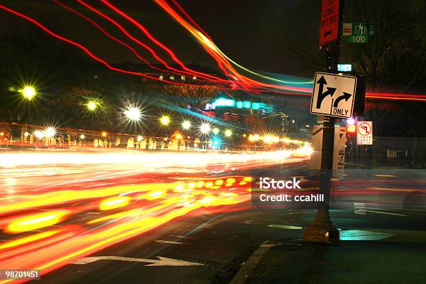 Night Traffic Stock Photo - Download Image Now - Abstract, Arrow Symbol, Avenue