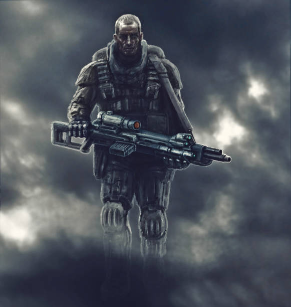 istock The forgotten soldier goes into the smoke after battle. 987020164
