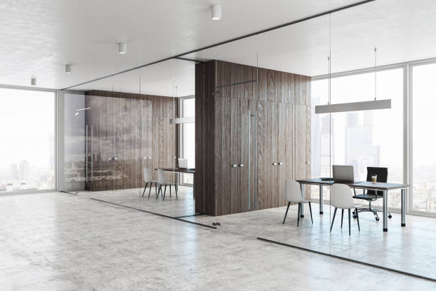 istock Contemporary glass hallway 987021368