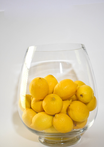 lemons in crystal vase