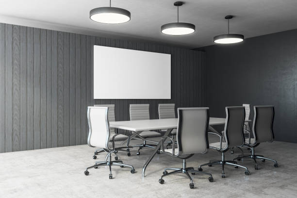 istock Modern meeting room with banner 987025242