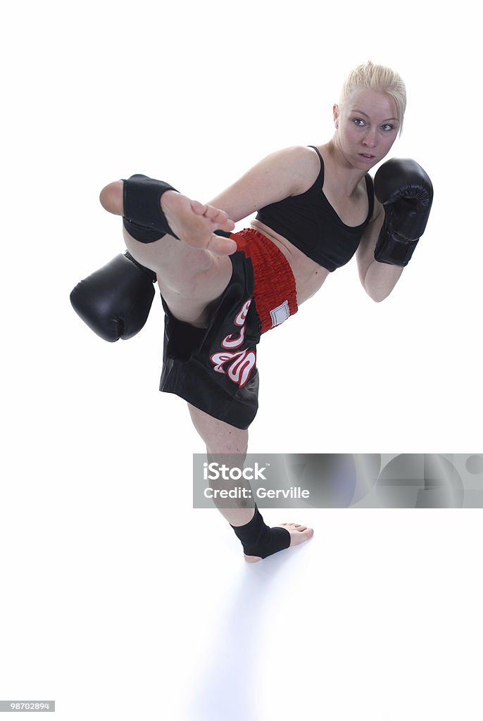 Muay thai lado chute - Foto de stock de Adulto royalty-free