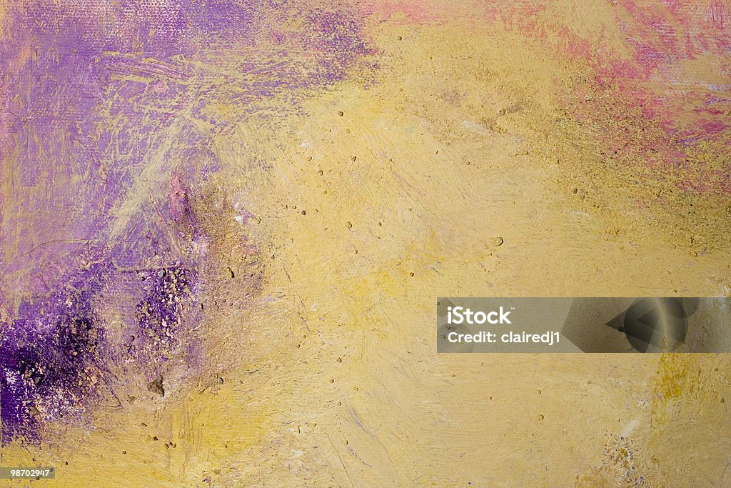 Abstrait Peinture à l'acrylique swatch: Violet, ocre et texturé - Photo de Beige libre de droits