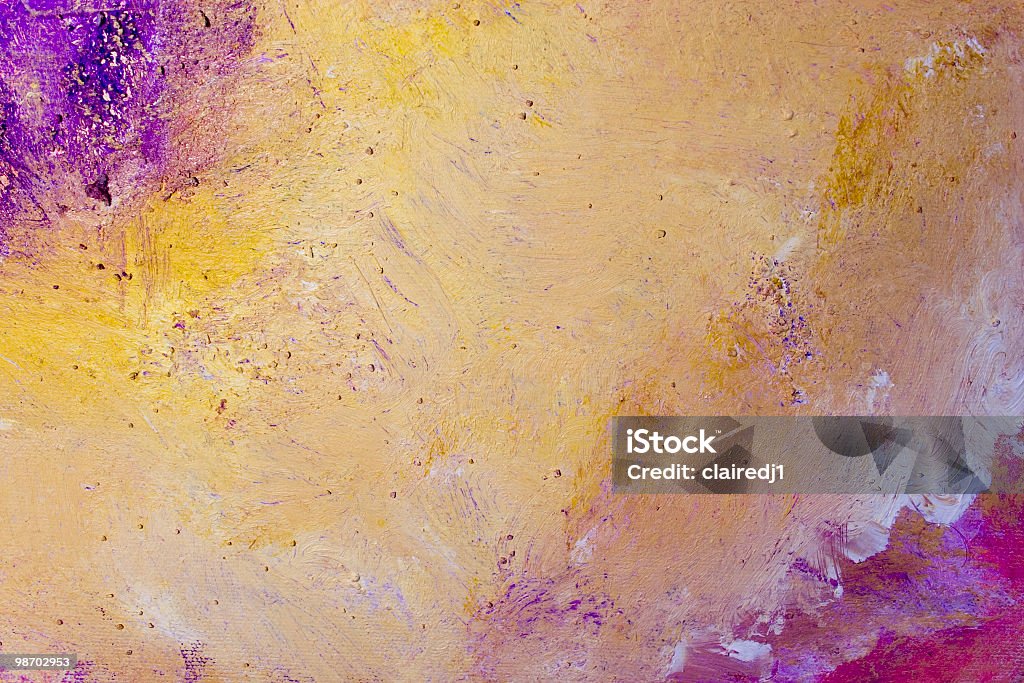 Abstrato Pintura em Tinta Acrílica swatch: Roxo, ocre, texturizado - Foto de stock de Abstrato royalty-free