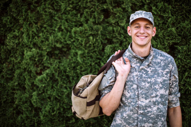 Portrait Of Brave Young Soldier Wearing Uniform