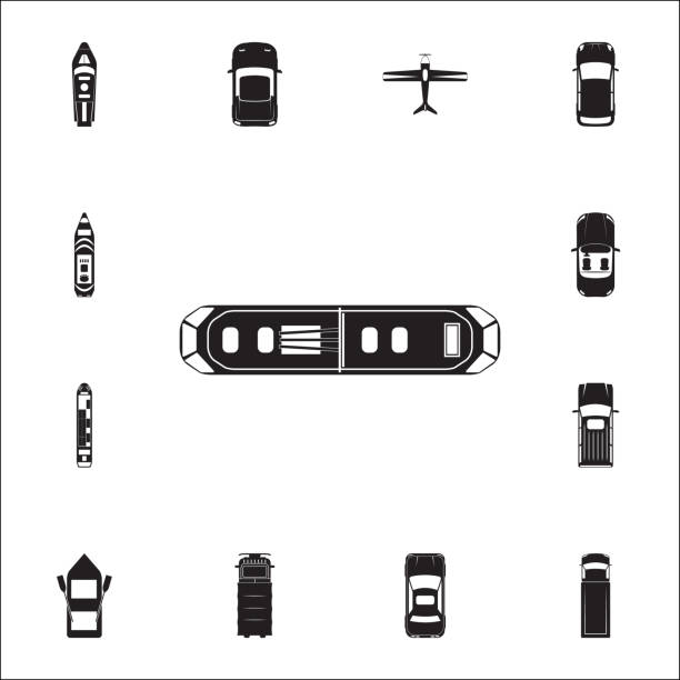 tram icon. Detailed set of Transport view from above icons. Premium quality graphic design sign. One of the collection icons for websites, web design, mobile app tram icon. Detailed set of Transport view from above icons. Premium quality graphic design sign. One of the collection icons for websites, web design, mobile app on white background pena palace stock illustrations
