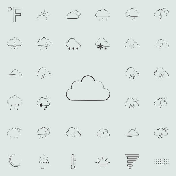 ilustrações de stock, clip art, desenhos animados e ícones de cloud sign icon. detailed set of weather icons. premium quality graphic design sign. one of the collection icons for websites, web design, mobile app - technology mobile phone cloudscape cloud