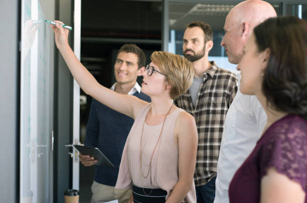 istock Five people meeting to discuss business 987070372