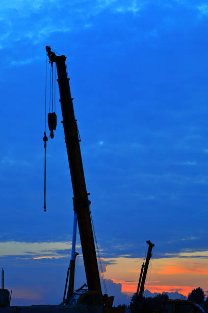 istock crane is in the sunset 987128638