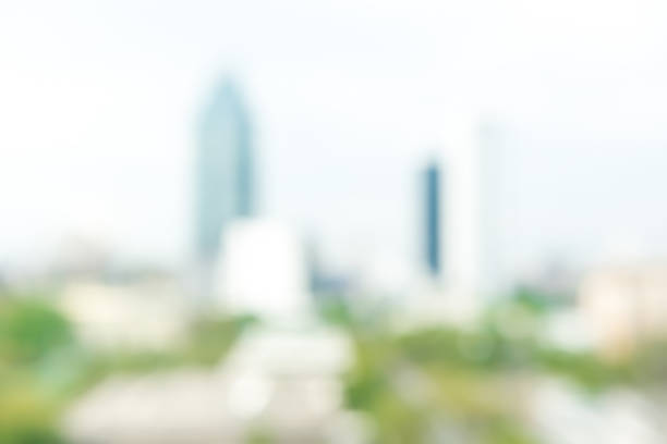 istock Abstract blurred image of buildings in the city 987130370