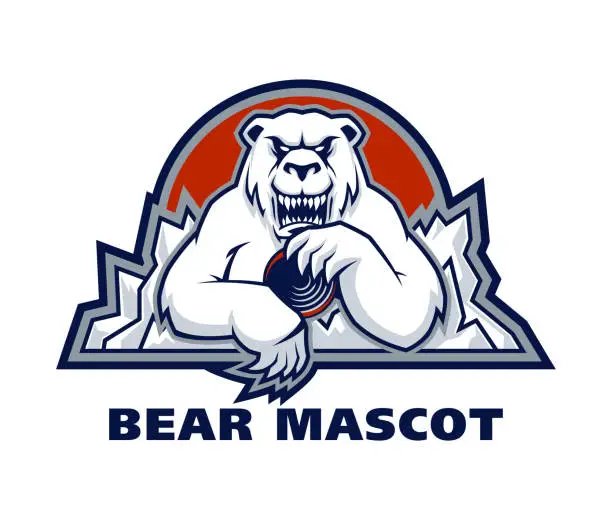 Vector illustration of Polar bear sport mascot