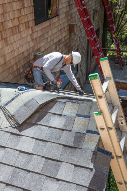 istock Installing new roof with nail gun 987219282