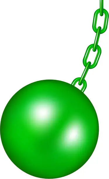 Vector illustration of Wrecking ball in green design