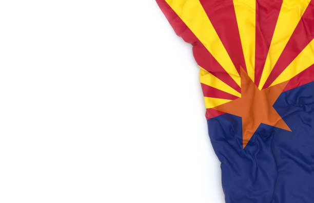 Arizona state flag on white board
