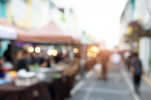 istock Phuket old town street food blurred for background. 987257582