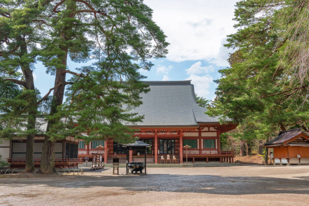 Nishiiwai, IWATE, JAPAN - April 7 2018: Hondo (Main Hall) of the Motsuji temple