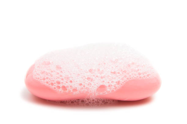 istock pink soap with foam isolated 987270644