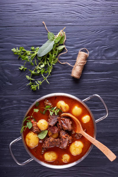 istock Beef Stew in a metal casserole 987276130